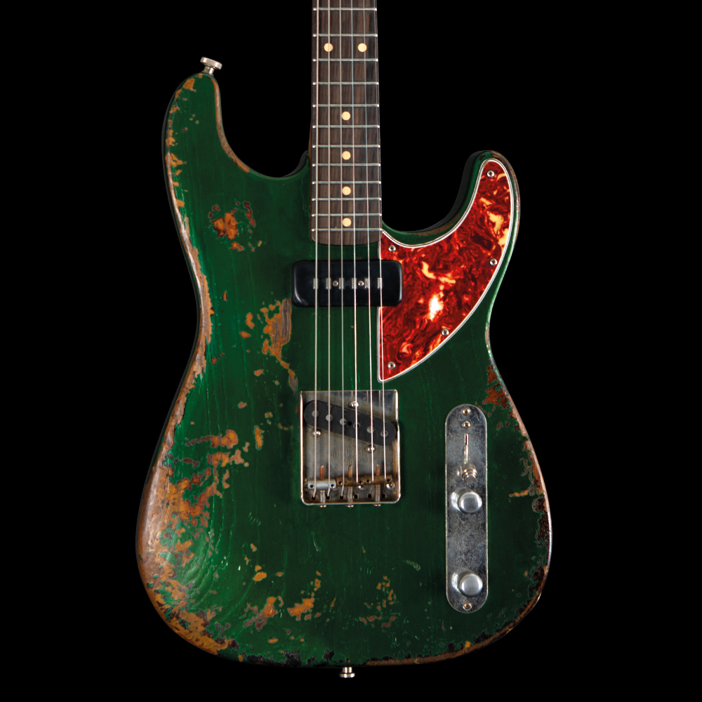 Maybach Electric Guitar Universe by Nick Page in British Racing Green over Sunburst in black Square
